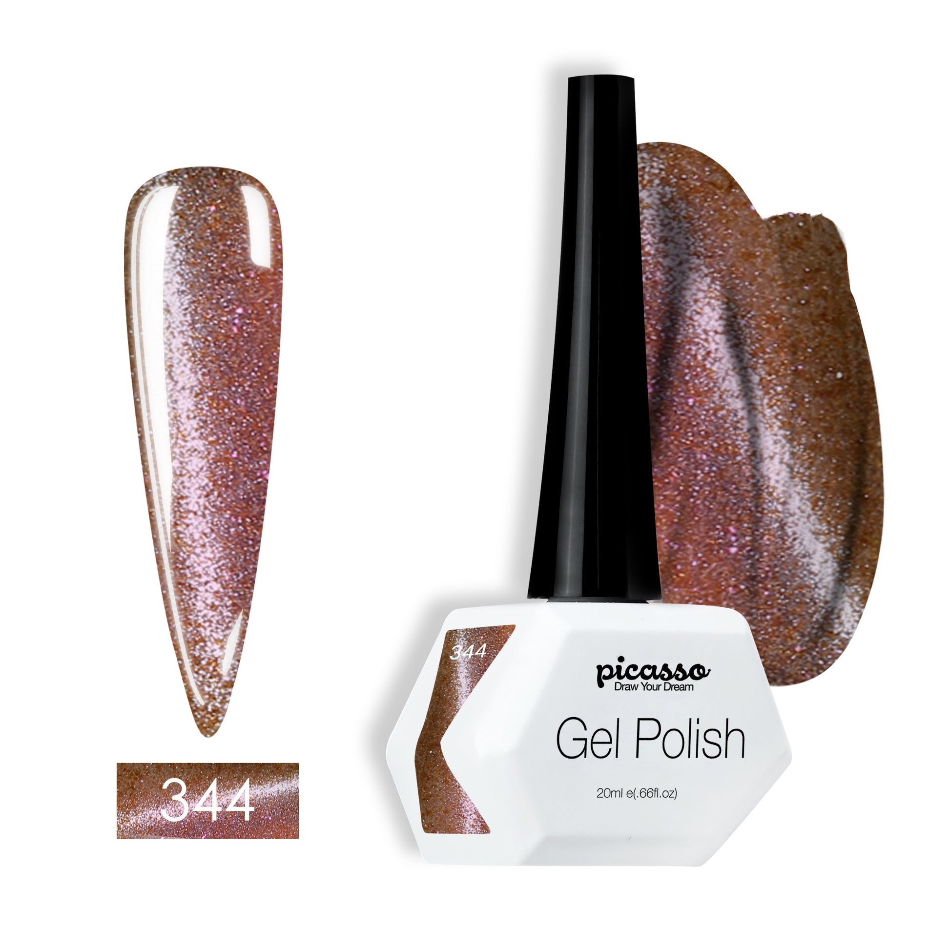 פיקאסו לק ג'ל עין החתול 344 גלקסיה מנצנצת טובלת בגולד