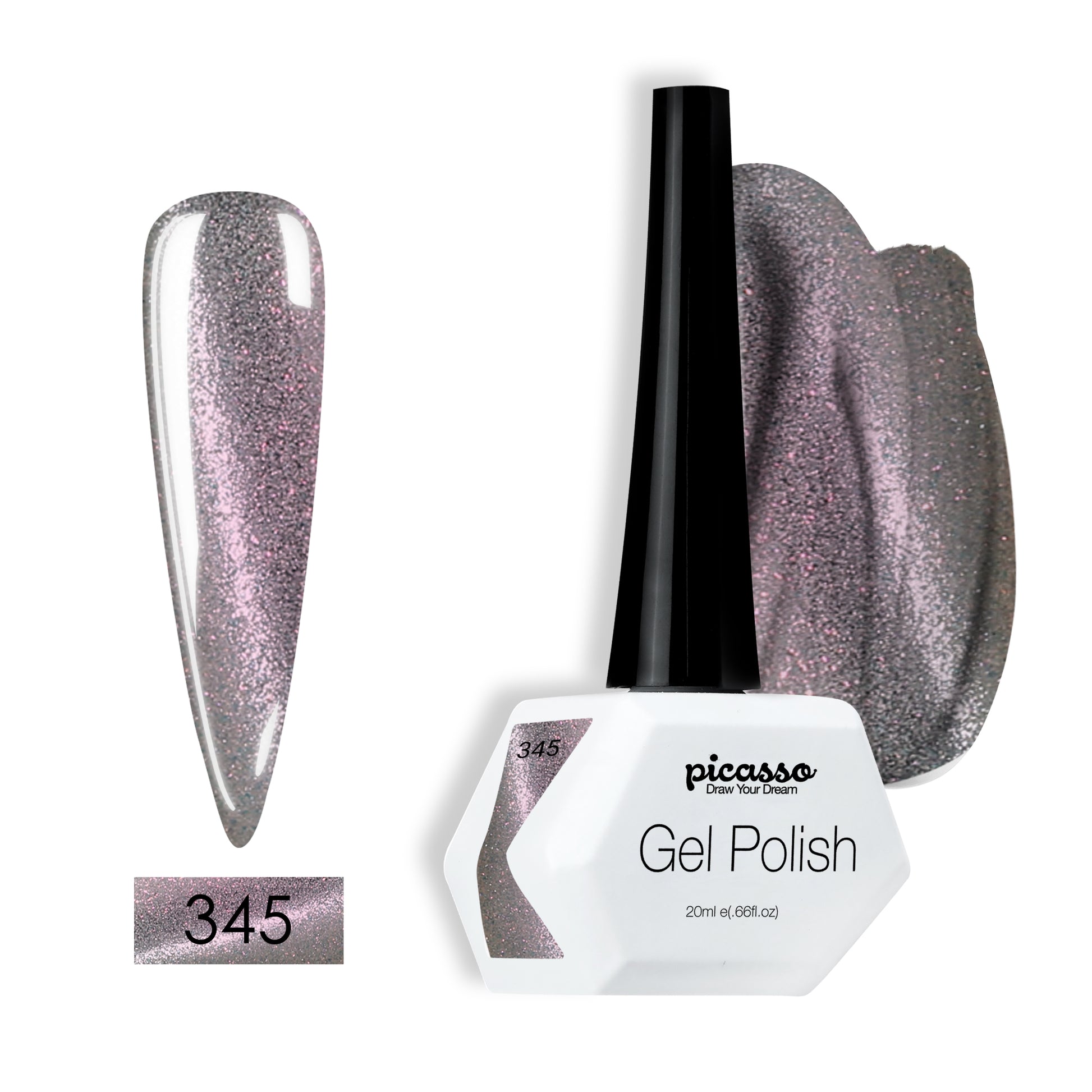 פיקאסו לק ג'ל עין החתול 345 גלקסיה מנצנצת טובלת בורוד