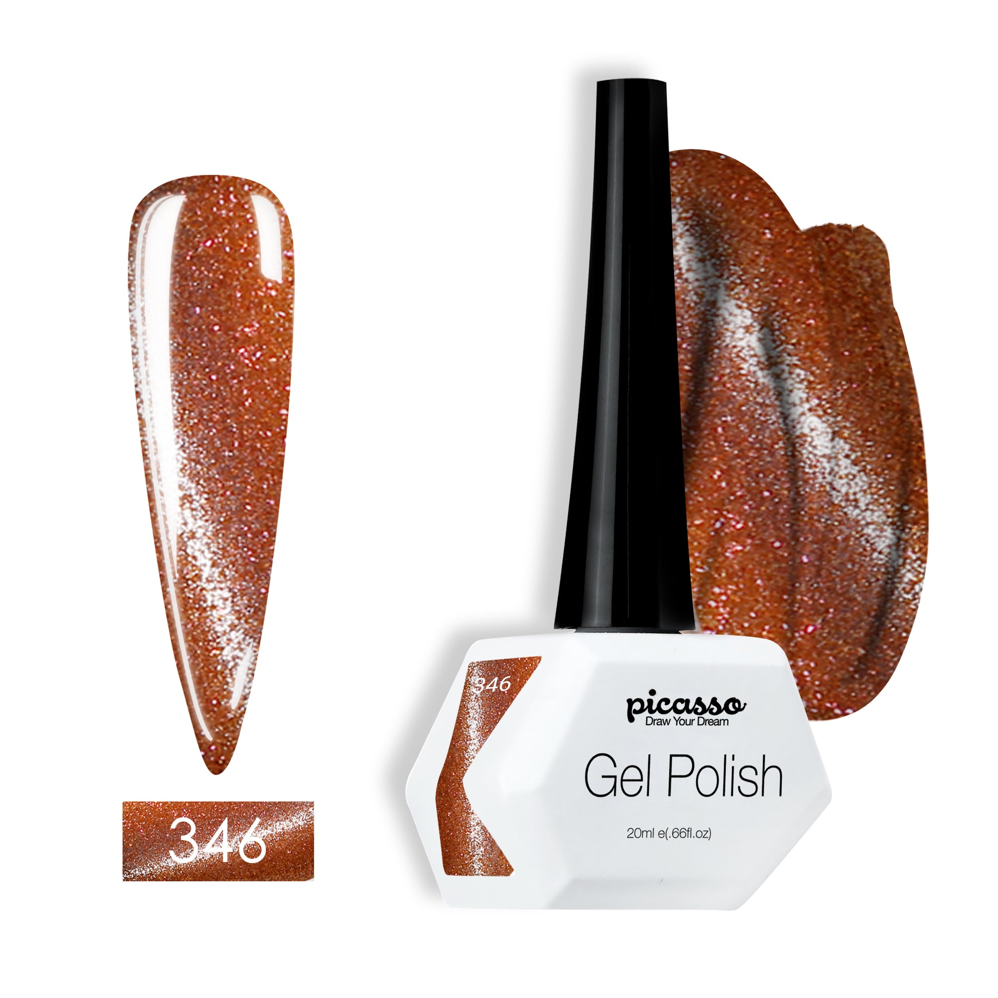 פיקאסו לק ג'ל עין החתול 346 גלקסיה מנצנצת טובלת בברונזה