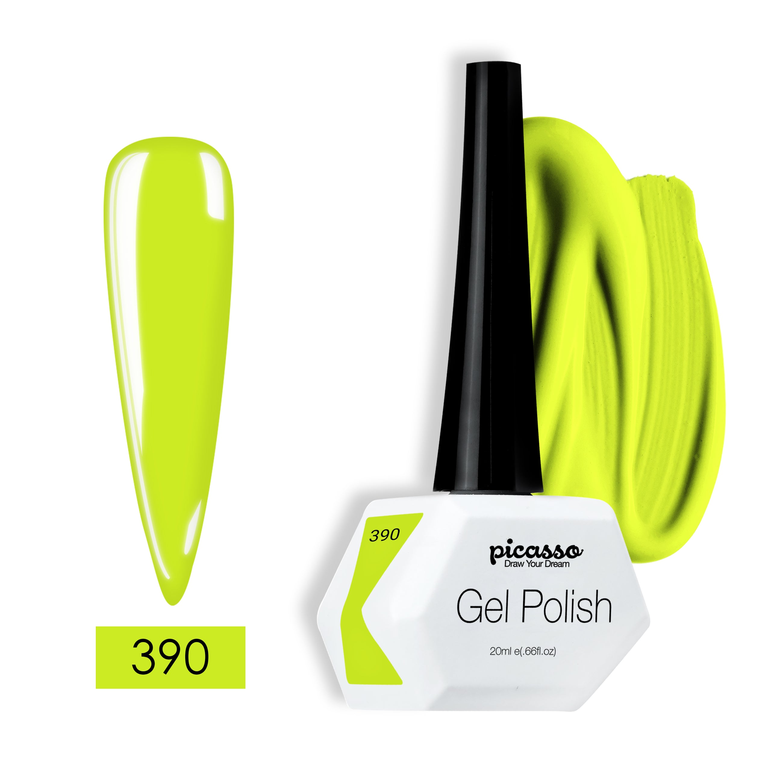 פיקאסו לק ג'ל 390 ניאון זוהר בצבע ירוק
