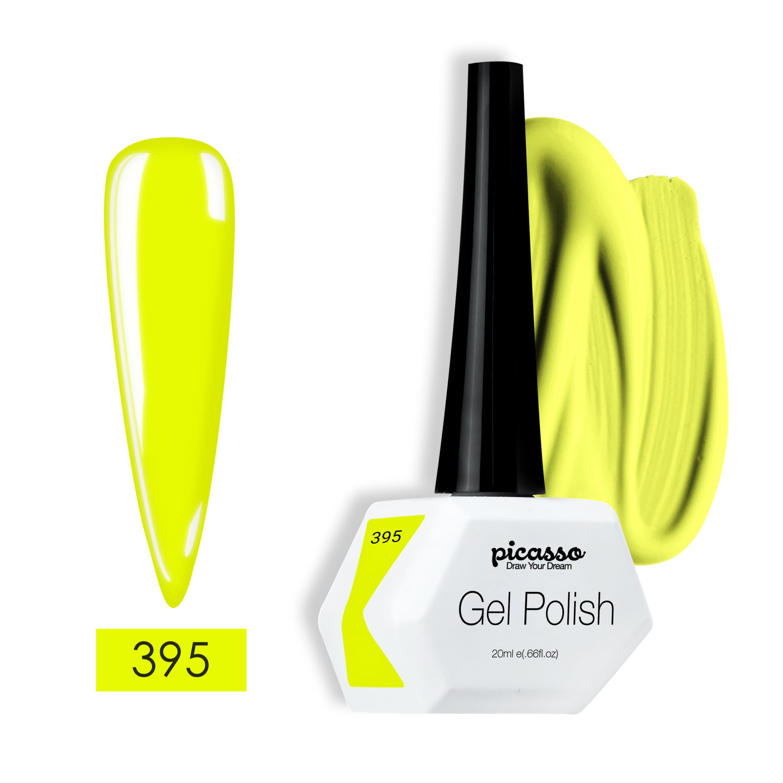 פיקאסו לק ג'ל 395 ניאון זוהר בצבע צהוב