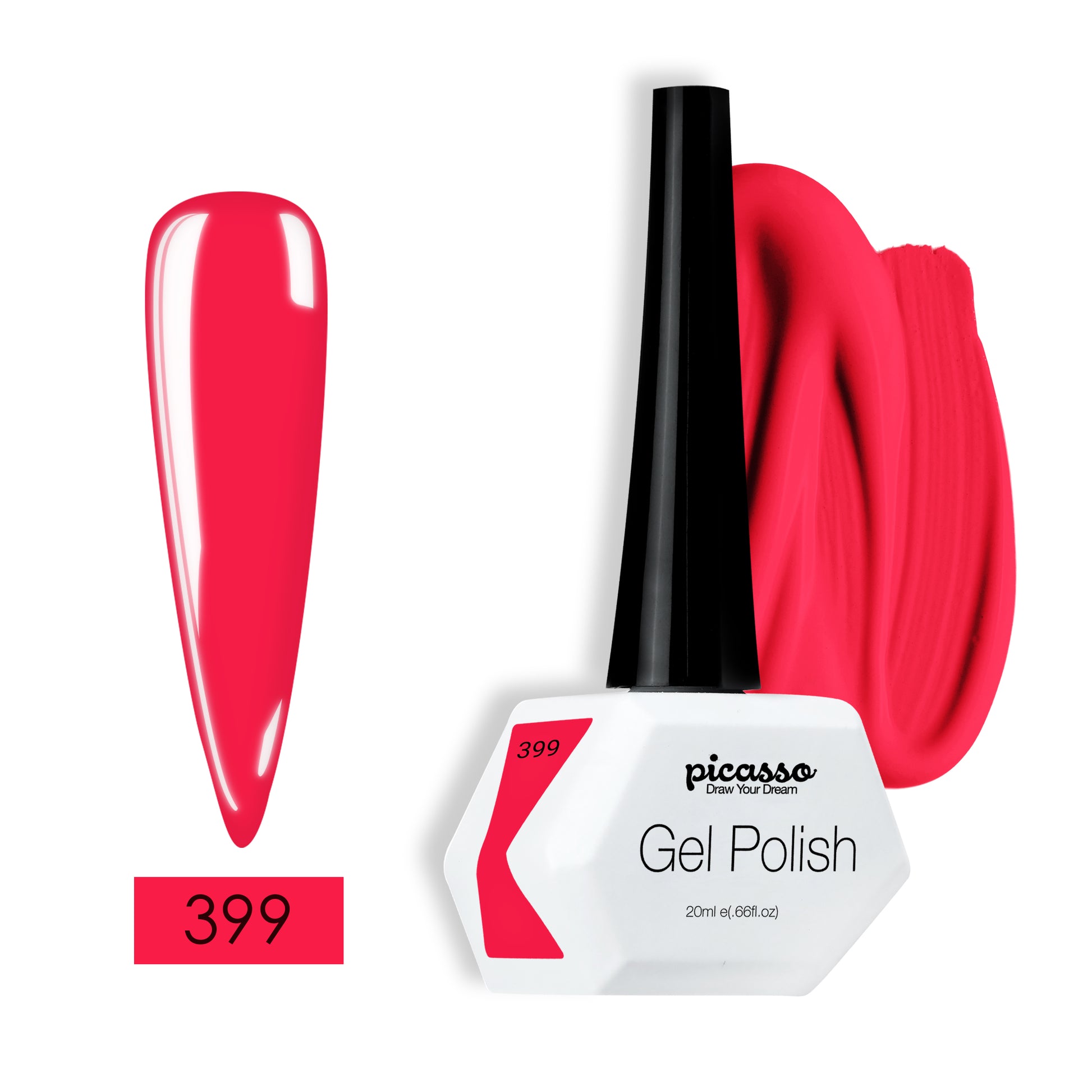 פיקאסו 399 לק ג'ל בצבע אדום שני