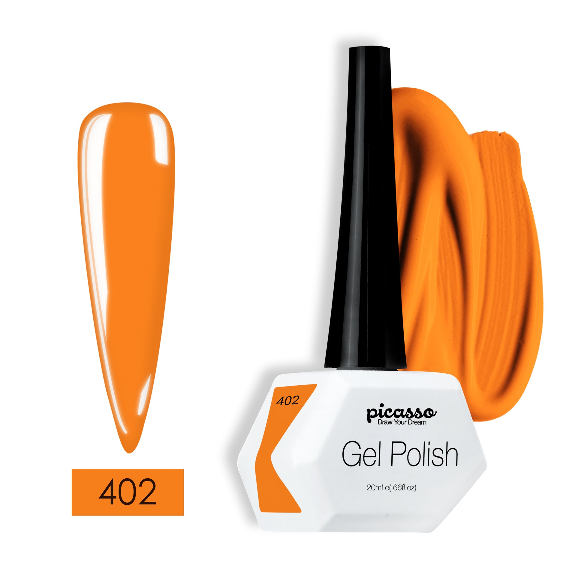 פיקאסו 402 לק ג'ל בצבע כתום פפאיה