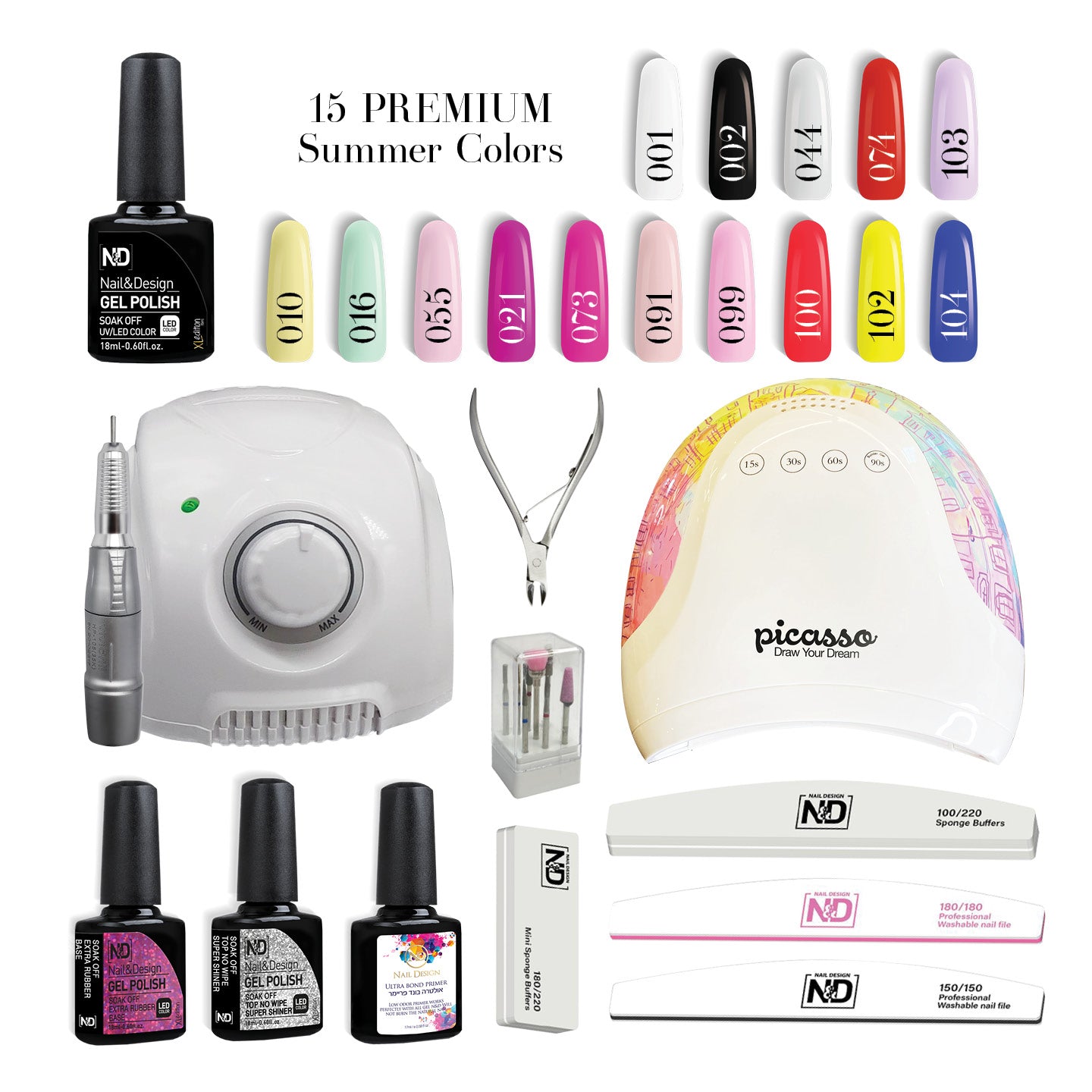 אן אנד די ערכת לק ג'ל גולד פרמיום עם גווני קיץ