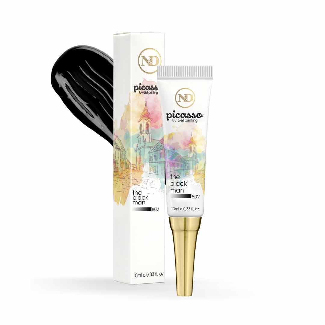 picasso |  פיקאסו - ג'ל ציור לקישוטי ציפורניים - שחור 802