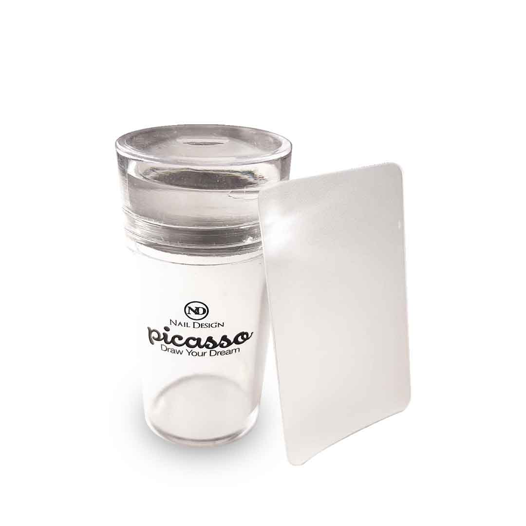 חותמת סיליקון שקופה לעיצוב הציפורניים +לוחית