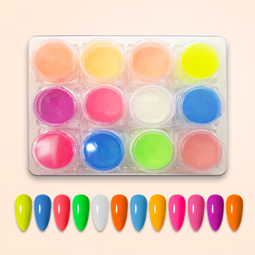 אן אנד די מארזי קישוט גדולים לקישוט ציפורניים - אבקות פיגמנט בצבעים זוהרים