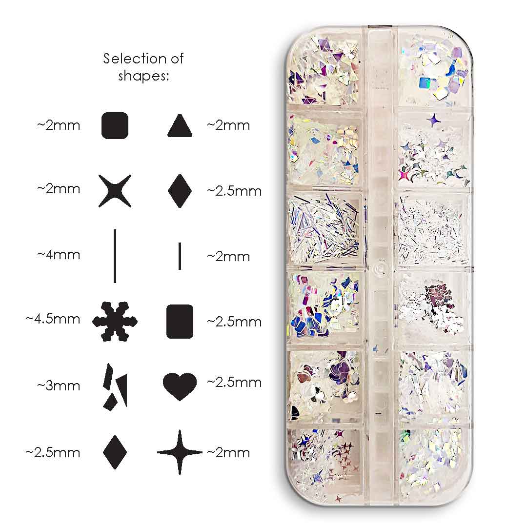 אן אנד די מארזי קישוט לציפורניים - פייטים לייזר בצורות שונות