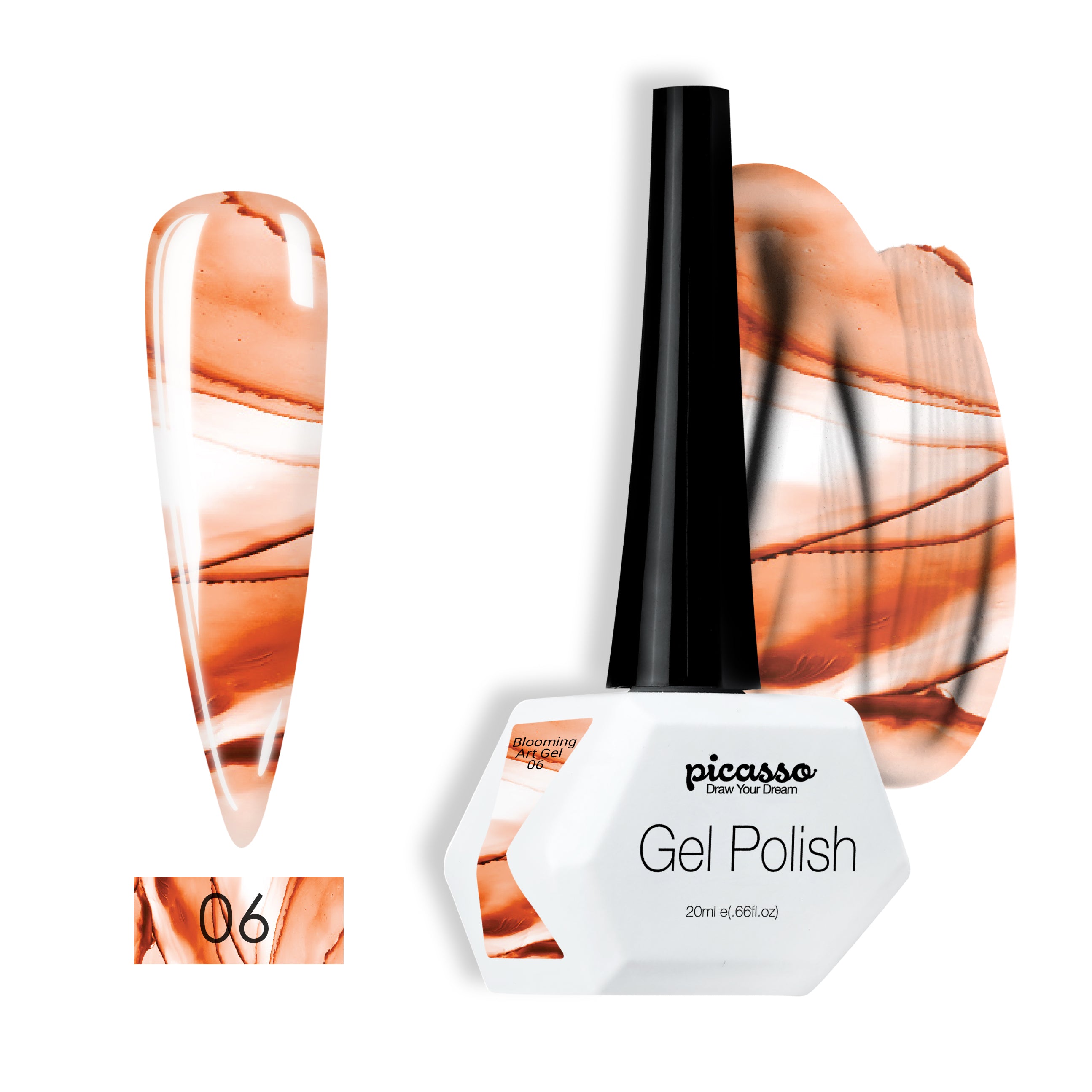 פיקאסו ג'ל מתפשט מס' 6 כתום