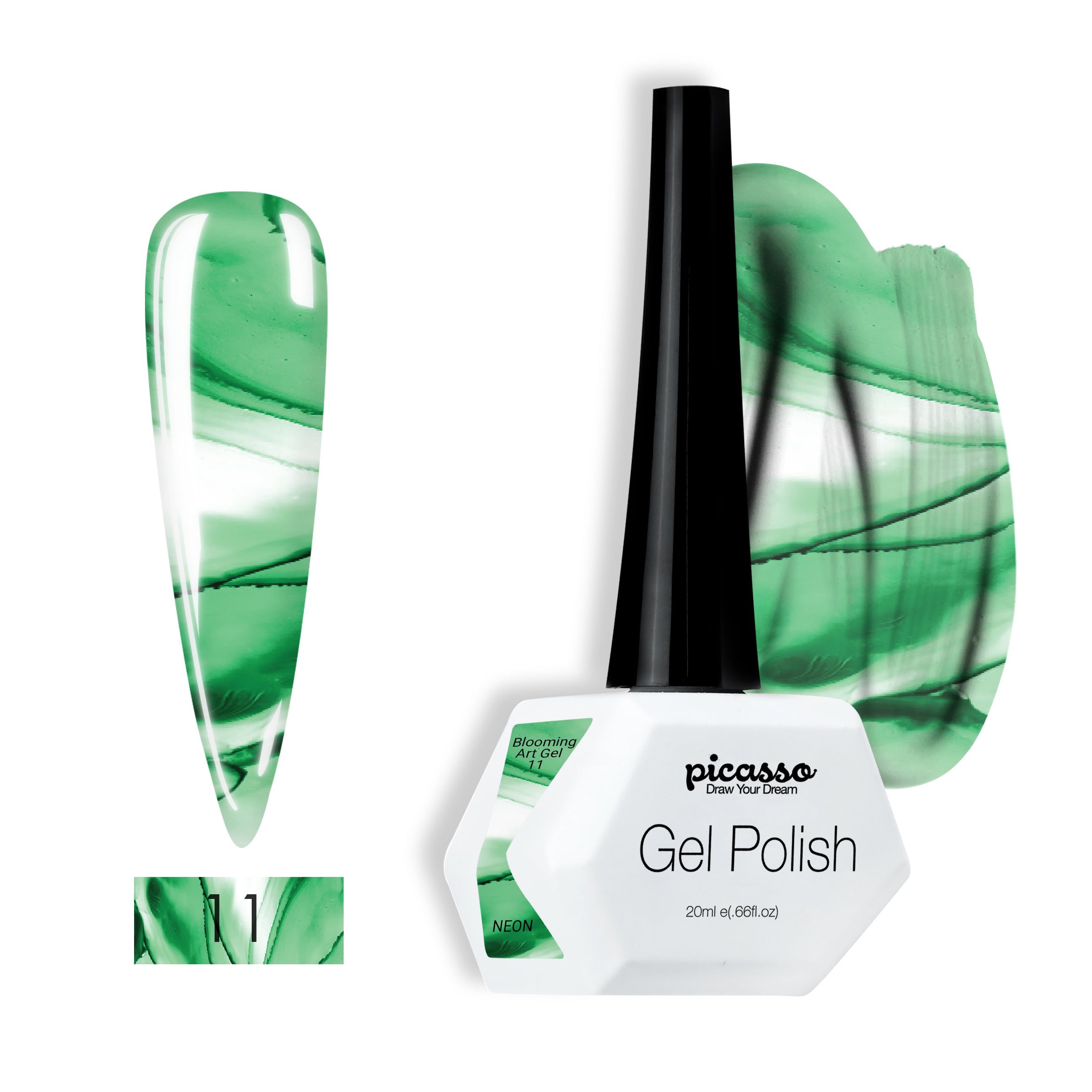 פיקאסו לק ג'ל מתפשט מס' 11 ירוק ניאון