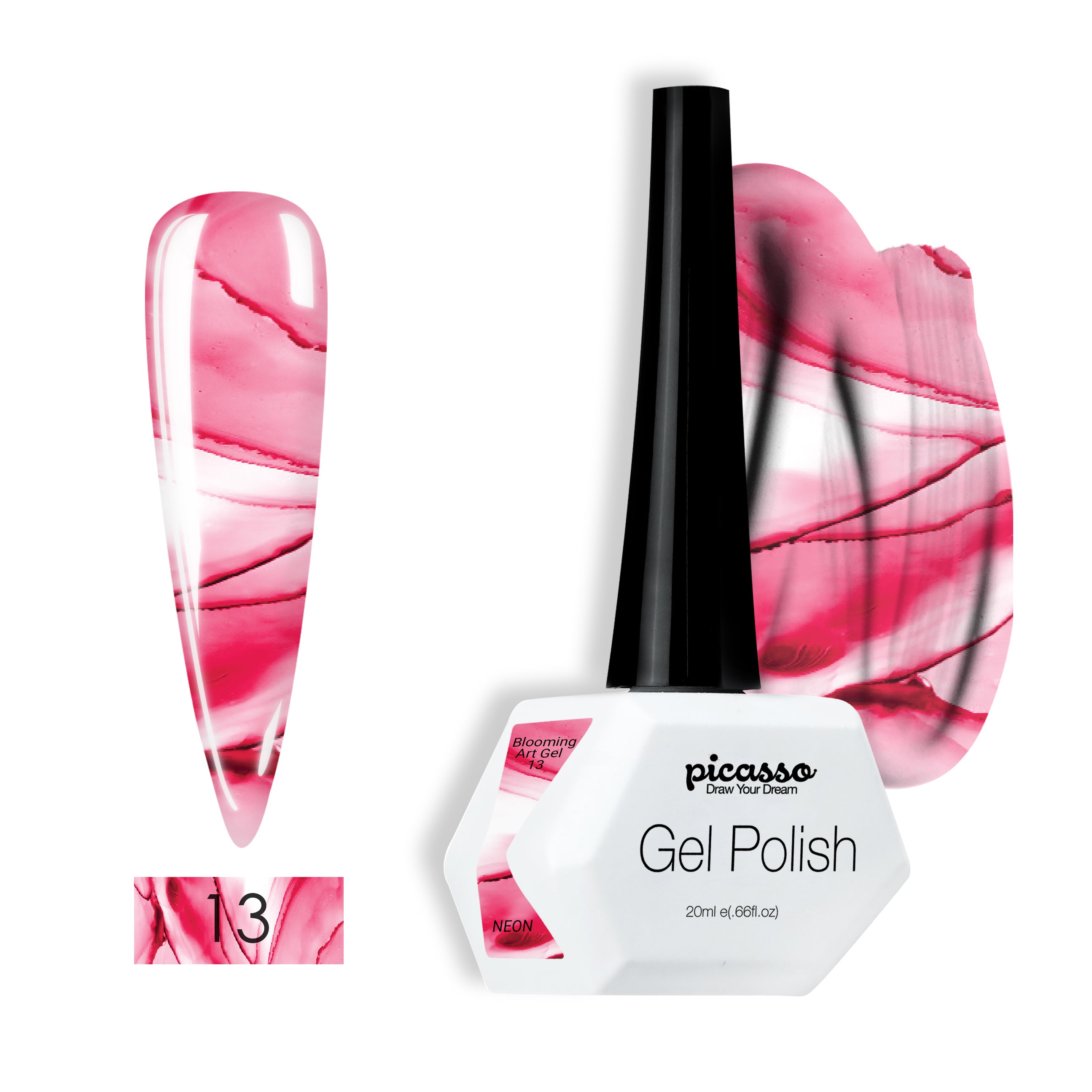 פיקאסו לק ג'ל מתפשט מס' 13 ורוד זוהר ניאון