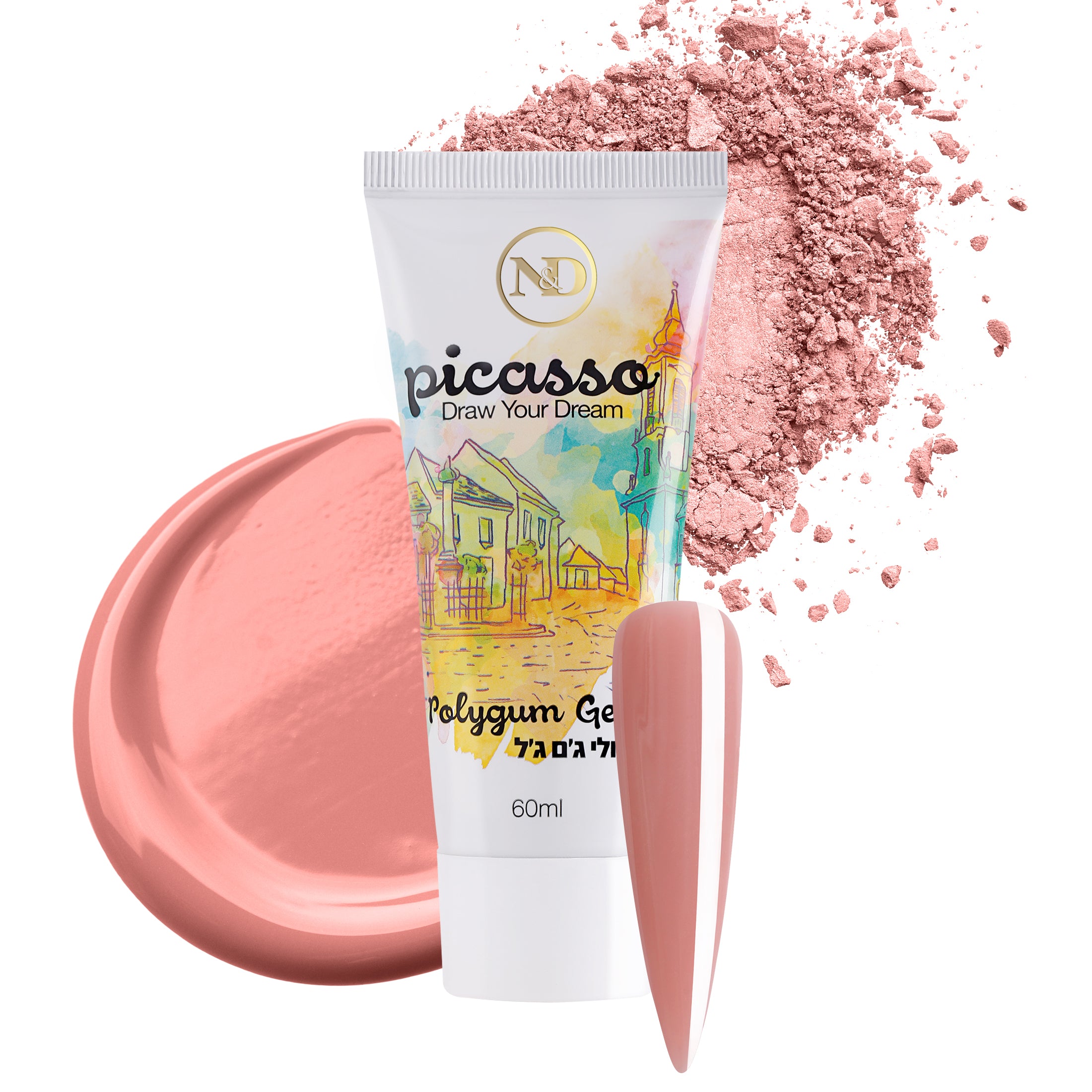 picasso |  פיקאסו - פולי ג'ם ג'ל לבניית ציפורניים צבע מייק אפ